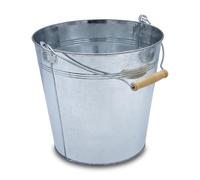 Spetebo Seau en zinc avec poignée en bois 10 l | Pour planter ou transporter - Décoration de jardin en tôle - Seau à cendres - Seau à plantes, seau à glace et à champagne