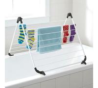 Spetebo Séchoir à linge pour baignoire - 10 m de longueur sèche - Porte-linge rabattable pour baignoire - Support sèche-linge rabattable pour bord de baignoire