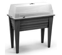 Spetebo Serre de culture sur pieds 83 x 78 cm - rectangulaire - Plate-bande surélevée avec couvercle de serre - Pour semis, aide à la culture, jardinière, bac à fleurs, housse de protection