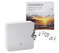 Spetebo Soundbox blanche avec bruit de la mer - 12 cm - Haut-parleur avec bruit d'onde apaisant - Boîte décorative avec sons naturels et eau maritime 2 m pour salle de bain, spa, toilettes d'invités