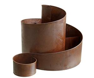 Spetebo Spirale à herbes en métal naturel rouillé - 58,5 x 43 x 41 cm - Jardin, parterre d'herbes, escargot d'herbes, escalier de fleurs