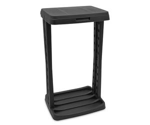 Spetebo Support de sac poubelle rectangulaire avec couvercle et anneau de serrage - 120 l - Support en plastique pour grands sacs poubelle - Jaune