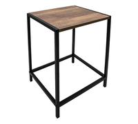 Spetebo Table d'appoint en bois avec structure en métal noir - 32 x 28 cm - Table basse carrée avec plateau de table aspect bois - Table de salon, table décorative, table à fleurs, table de téléphone