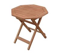 Spetebo Table d'appoint en bois d'eucalyptus huilé - 50 x 50 cm - Table de jardin pliante