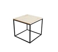 Spetebo Table d'appoint en métal avec plateau en bois - 39 x 39 x 36 cm