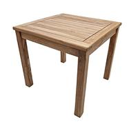 Spetebo Table d'appoint en teck de 50 cm - Non traité - Petite table de jardin en bois massif - Table pour jardin, terrasse, balcon, plantes, fleurs décoratives