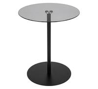 Spetebo Table d'appoint ronde moderne en métal avec plateau en verre - 43 x 40 cm - Élégante table basse au design de table de bistro - Table décorative noire avec pied stable pour salon et décoration