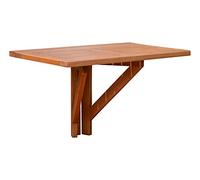Spetebo Table de balcon en bois d'eucalyptus - 60 x 40 cm - Pliable pour balcon et suspendue