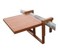 Spetebo Table de balcon pliante en eucalyptus 60 x 45 cm