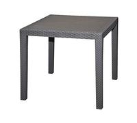 Spetebo Table de jardin anthracite - Environ 79 x 79 cm - Table de jardin en plastique