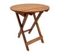 Spetebo Table de jardin ronde en eucalyptus - 50 x 45 cm - Table de jardin pliante en bois - Table de bistrot