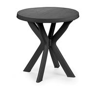 Spetebo Table de jardin ronde en plastique - 70 cm - Table de camping au design classique - Table de balcon, de terrasse, de jardin, pour l'extérieur (anthracite)