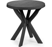 Spetebo Table de jardin ronde en plastique anthracite - 70 cm - Table de camping au design classique