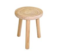 Spetebo Tabouret à fleurs en bois avec 3 pieds - Diamètre : 30 cm - Tabouret décoratif rond naturel - Support pour plantes - Table d'appoint - Table basse