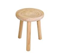 Spetebo Tabouret à fleurs en bois avec 3 pieds - Diamètre : 35 cm - Tabouret décoratif rond naturel - Support pour plantes - Table d'appoint - Table basse