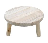 Spetebo Tabouret à fleurs en bois naturel avec 3 pieds - 29 x 15 cm - Support pour plantes rond naturel - Support décoratif pour plantes - Plateau de fleurs Mini table d'appoint