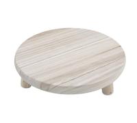 Spetebo Tabouret à fleurs en bois naturel avec 3 pieds - 29 x 7 cm - Support pour plantes rond naturel - Support décoratif pour plantes - Plateau de fleurs Mini table d'appoint