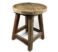 Spetebo Tabouret à fleurs en bois rustique - 32 x 26 cm