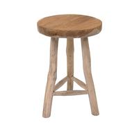 Spetebo Tabouret à fleurs en teck avec 3 pieds - Diamètre : 30 cm