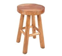 Spetebo Tabouret en Teck JOLO - 29 cm - Huilé - Fait à la Main - Bois Massif - Naturel