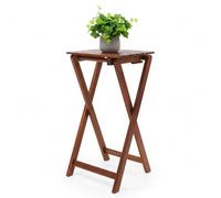Spetebo Tabouret pliant en bois d'eucalyptus 62 cm - Tabouret à fleurs - Table d'appoint - Tabouret de jardin