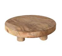 Spetebo Tabouret pour Plantes en Teck Véritable - 30 x 7 cm - Petit Décoratif à Fleurs Massif Fabriqué à la Main