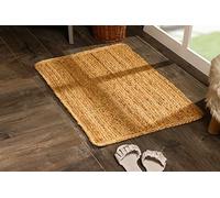 Spetebo Tapis de Jute Tressé Naturel - Rectangulaire 90 x 60 cm - Style Ethnique à Poils Courts - Fibres Naturelles Recyclables Hydrofuges Antistatiques Grand Teint