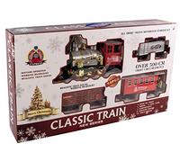 Spetebo Train de Noël XXL avec rails de 530 cm - 24 pièces avec bruit de lumière et de train - Train avec locomotive et 3 wagons