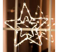 Spetebo Tube lumineux LED en forme d'étoile avec 30 LED et minuteur - Pour l'intérieur et l'extérieur/Blanc chaud - Décoration de fenêtre, silhouette de fenêtre éclairée, image de fenêtre