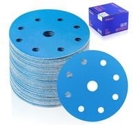 SpeTool Disques abrasifs 5 pouces à 9 trous, lot de 60, grain 320, papier abrasif à dos adhésif résistant, anti-encrassement, pour ponceuse orbitale aléatoire, menuiserie automobile