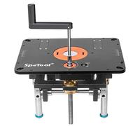 SpeTool Élévateur de défonceuse pour défonceuses de 65 mm à 107 mm de diamètre, élévateur de défonceuse en aluminium avec gabarit DIY et 3 bagues d'insertion magnétiques, plaque de fraisage 9-1/4" x