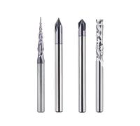 SpeTool Lot de 4 Fraises en Carbure de Tungstène Fraise CNC 4mm Fraises à Rainurer en V Fraises à Queue Fraise à Bois pour Défonceuse pour Gravure sur Bois