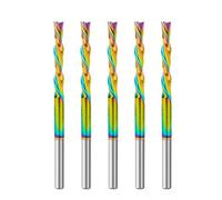 SpeTool Lot de 5 fraises à rainurer hélicoïdales 3,1 mm tige Upcut 22 mm Longueur de coupe 22 mm Fraise en spirale avec revêtement DLC Fraise CNC pour défonceuse 2 flûtes Fraise à rainurer VHM Fraise