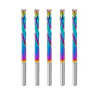 SpeTool Lot de 5 fraises à rainurer hélicoïdales - Diamètre de coupe : 3,1 mm - Longueur de coupe : 22 mm - Fraise à rainurer CNC - Fraise à queue VHM - Revêtement DLC - Pour défonceuse à bois