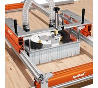 SpeTool Machine de lissage à plaques avec réglage en continu de la hauteur, extensible, grande capacité de 96,5 x 97 cm, 3 axes en aluminium S03003, système d'aspiration efficace de la poussière pour