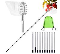 Spetsbst Cueille-fruits 4,2 m avec manche télescopique, en acier inoxydable, longueur réglable, avec sac en coton