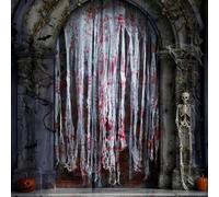 Spetsbst Décoration Halloween pour porte, 215 × 108 cm, toile d’araignée d’horreur pour porte et fenêtre, rideaux pour décoration de maison hantée, pour extérieur/intérieur, décoration de fête