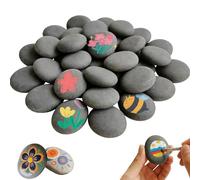 Spetsbst Lot de 40 pierres à peindre de 3 à 5 cm | Galets naturels à peindre, pierres plates, galets de plage pour travaux manuels, pots de fleurs, peinture colorée