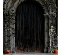 Spetsbst Tenture de porte Halloween, 215 × 108 cm, tissu d’horreur Halloween pour porte et fenêtre, rideaux pour décoration de maison hantée, pour fêtes d’Halloween à l’intérieur et à l’extérieur