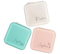 SPETYORT Boîte à bijoux de personnalisée avec fleur et nom, petite boite a bijoux pour femme, cadeau de demoiselle d'honneur, cadeau d'anniversaire, cadeau personnalisé femme