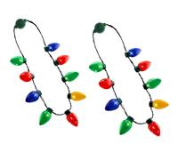 Spevert Lot de 2 colliers de Noël lumineux avec ampoules LED et 6 modes d'éclairage dynamiques pour femme, 37 inchs, Plastiques, Sans pierre précieuse