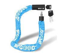 SPGOOD Antivol de vélo avec 3 clés, 90 cm en chaîne en acier de 6 mm, cadenas de vélo avec housse étanche, antivol haute sécurité pour vélo, vélo électrique, VTT, moto(Bleu clair)