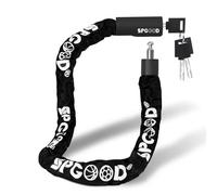 SPGOOD Antivol de vélo avec 3 clés, 90 cm en chaîne en acier de 6 mm, cadenas de vélo avec housse étanche, antivol haute sécurité pour vélo, vélo électrique, VTT, moto(Noir)