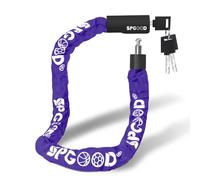 SPGOOD Antivol de vélo avec clés,Cadenas de vélo avec housse étanche,Niveau de sécurité élevé Antivol à chaîne de vélo en acier pour vélo,vélo électrique,moto,poussette (Violet)