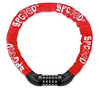 SPGOOD Chaîne Antivol Vélo à Code (14 Couleurs) Cadenas à Vélo avec 5 Chiffres Mot de Passe pour vélo, Moto, Porte, Portail(Rouge)