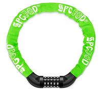 SPGOOD Chaîne Antivol Vélo à Code (14 Couleurs) Cadenas à Vélo avec 5 Chiffres Mot de Passe pour vélo, Moto, Porte, Portail(Vert)