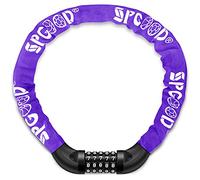 SPGOOD Chaîne Antivol Vélo à Code (14 Couleurs) Cadenas à Vélo avec 5 Chiffres Mot de Passe pour vélo, Moto, Porte, Portail(Violet)