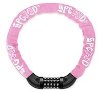 SPGOOD Chaîne Antivol Vélo à Code (14 Couleurs) Cadenas à Vélo avec 5 Chiffres Mot de Passe pour vélo, Moto, Porte, Portail(Rose Clair)