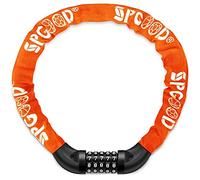SPGOOD Chaîne Antivol Vélo à Code (14 Couleurs) Cadenas à Vélo avec 5 Chiffres Mot de Passe pour vélo, Moto, Porte, Portail(Orange)