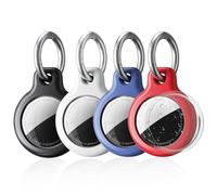 SPGUARD 4 Porte-clés AirTag étanche, étui Air Tag avec Porte-clés antiperte, étuis en TPU pour clés, Suivi d'animaux, Bagages